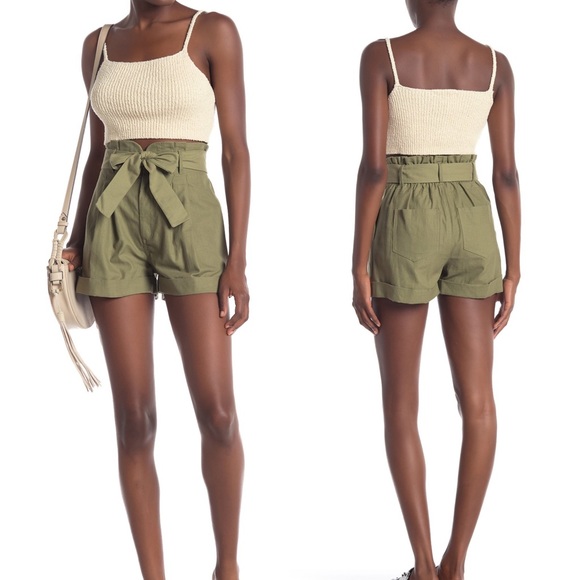 good luck gem high waist tie front shorts
